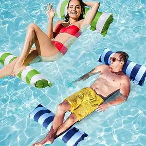 1pc Foldable Inflatable Water Hammock Chair Suitable for Adults for Poolside, Beach, And Other Water Activities. It Features Multifunctional PVC Pool Float, Lounge Chair, And Drifting Capabilities Inflatable Pool Float HammocksWater Floating Bed | Inflata