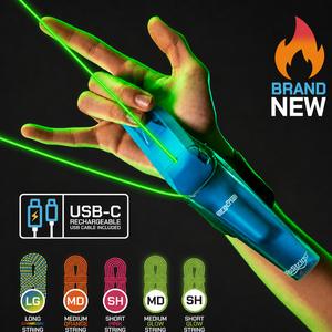 ZipString Aracna String Launcher Toy | Glow-in-the-Dark Web Shooter with Retractable Flying String | USB-C Rechargeable Interactive Fidget Toy