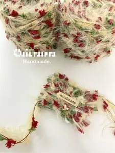 100g Hand-Made Wild Rose Wool DIY Craft Card Holder, Festive & Party Accessory for a Glam Look