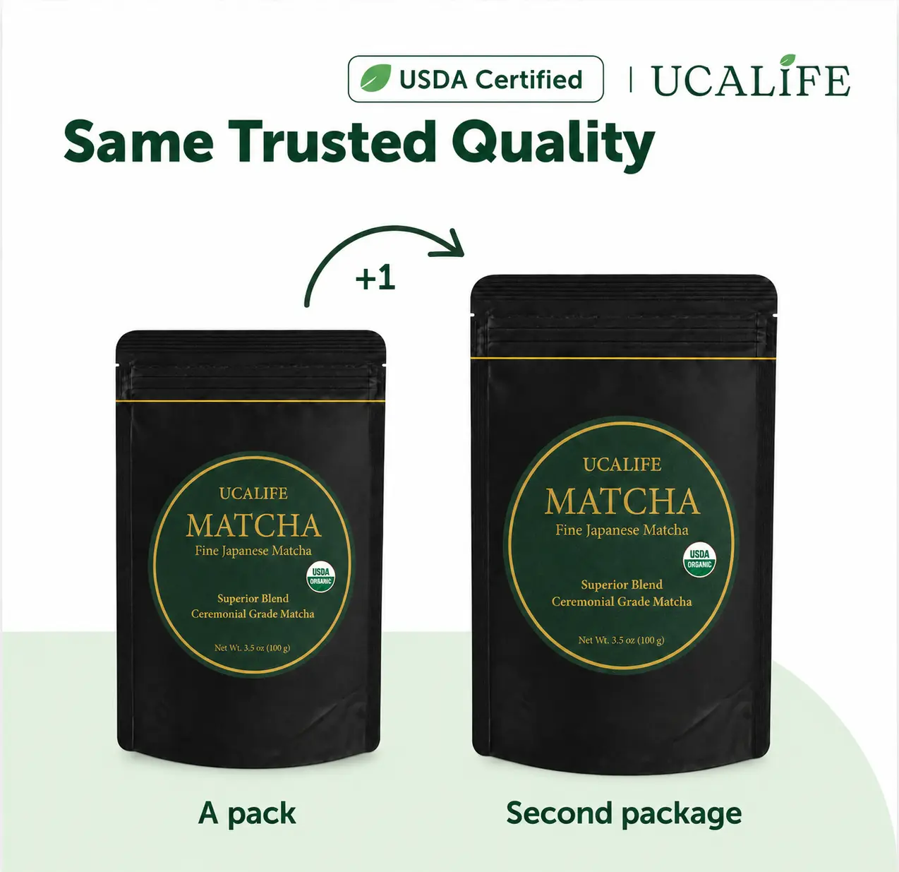 UCALIFE Ceremonial Grade Matcha Powder (100g/3.5oz) - Traditional Green Tea, Smooth, Vibrant, Savory, Stone Grind, USDA Organic Gluten, Unsweetened No Additives, Everyday Green Macha Powder Tea for Lattes, Smoothies
