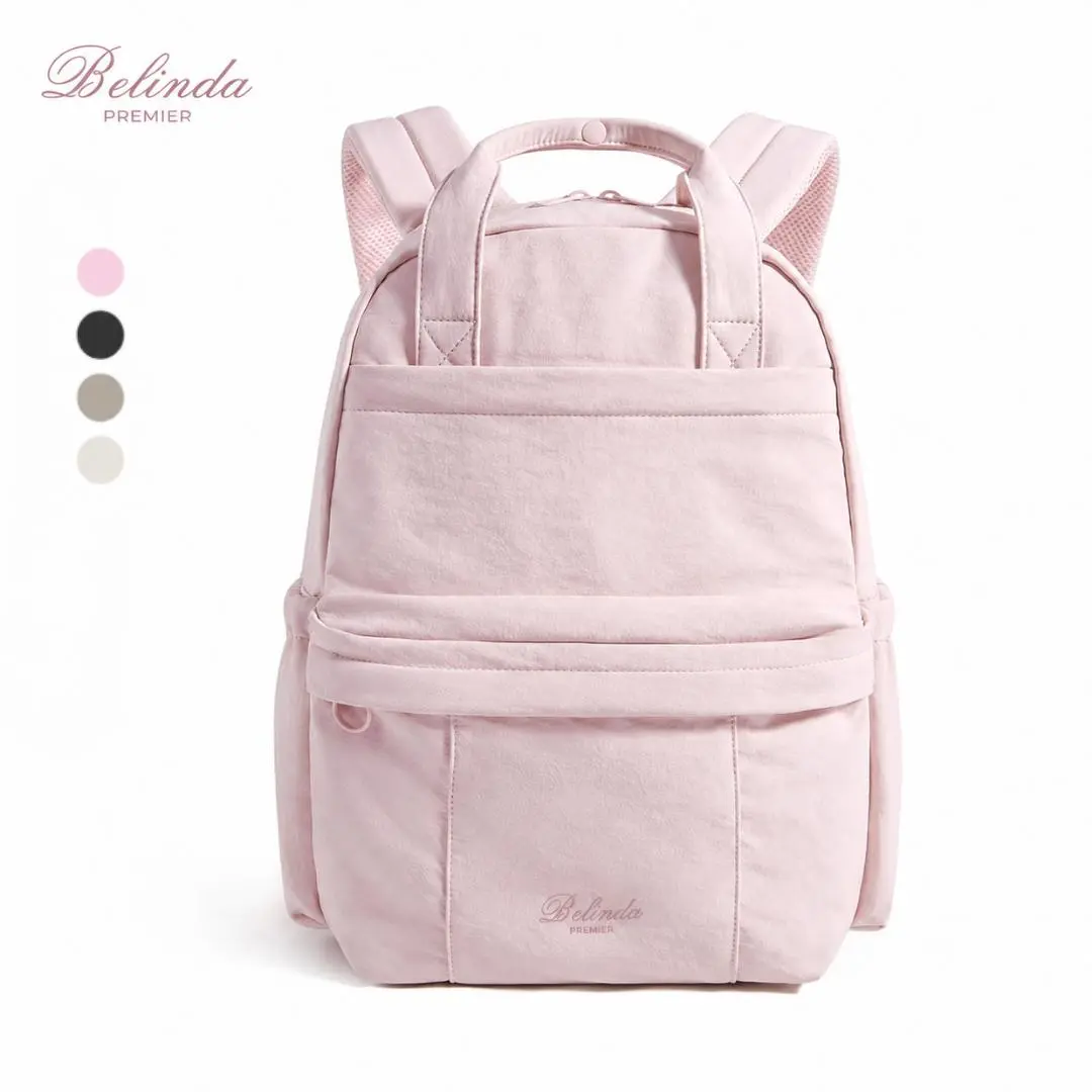 BELINDA Puffy Backpack Purse - Lightweight Nylon Plain Solid Color Stylish Daypacks with Top Handle, Side Pockets, Travel Accessories for Everyday Carry, College Campus Use