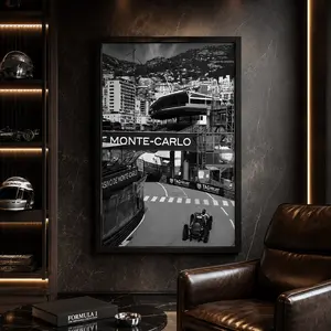 Monaco Monte Carlo F1 Racing Wall Art Poster - Black & White Vintage Formula Car Canvas, Abstract Gold Ink Splash Mural, Time Is Money Painting, Custom Blonde Poster, Ace of Hearts Playing Cards Set Art, Colored Sand Epoxy Floor Paint Home Decor