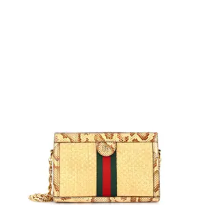 Pre-owned GUCCI material Messenger Bags Ophidia Chain Shoulder Bag Raffia with Snakeskin Small by Rebag