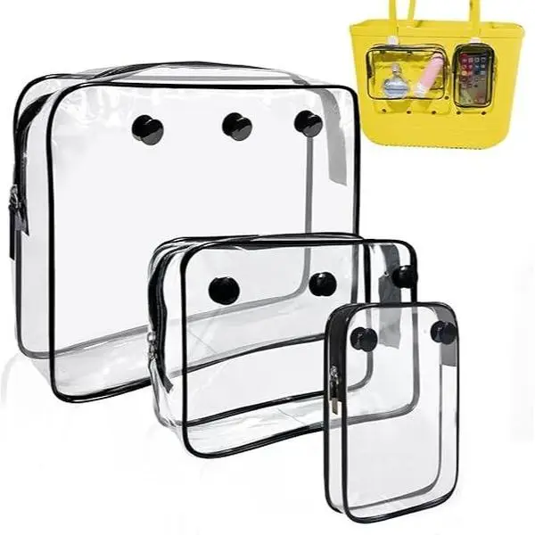 Clear Beach Tote Bag, Insert Hooks Accessories for Beach Bags Travel Makeup Organizer Cosmetic Divider Storage Inner Pouch, Beach Tote Bags Accessorie