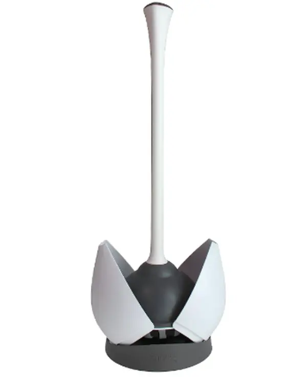 Toilet Plunger with Hideaway Caddy – Toilet Plunger for Bathroom, Bathroom Organizers & Storage, Bathroom Accessories,  Plunger with Holder Brush Set