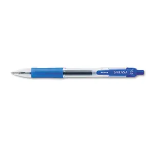 Zebra  Sarasa Retractable Gel Pen- Blue Ink- Fine- Dozen