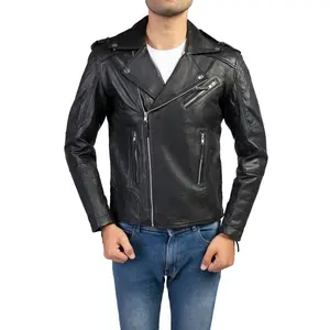 The Biker Mens Leather Jacket-Black