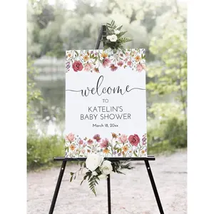 Editable Wildflower Welcome Sign Colorful Floral Baby Shower Sign Bridal Shower Party Welcome Poster Template Printable Corjl 0123