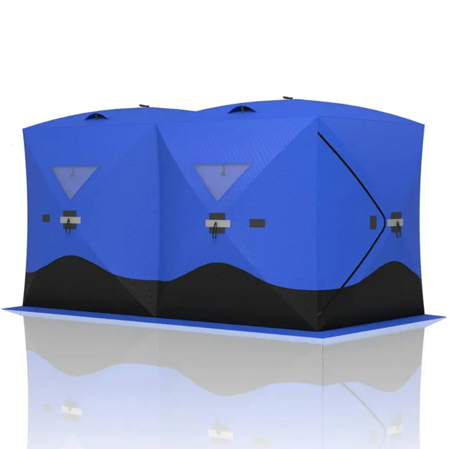 【GARVEE】Large Pop-Up Insulated Ice Fishing Tent, Hub-Style Shelter for 6 People with 68 Square Feet of Spacious Fishable Area, Portable and Easy to Set Up for Outdoor Ice Fishing