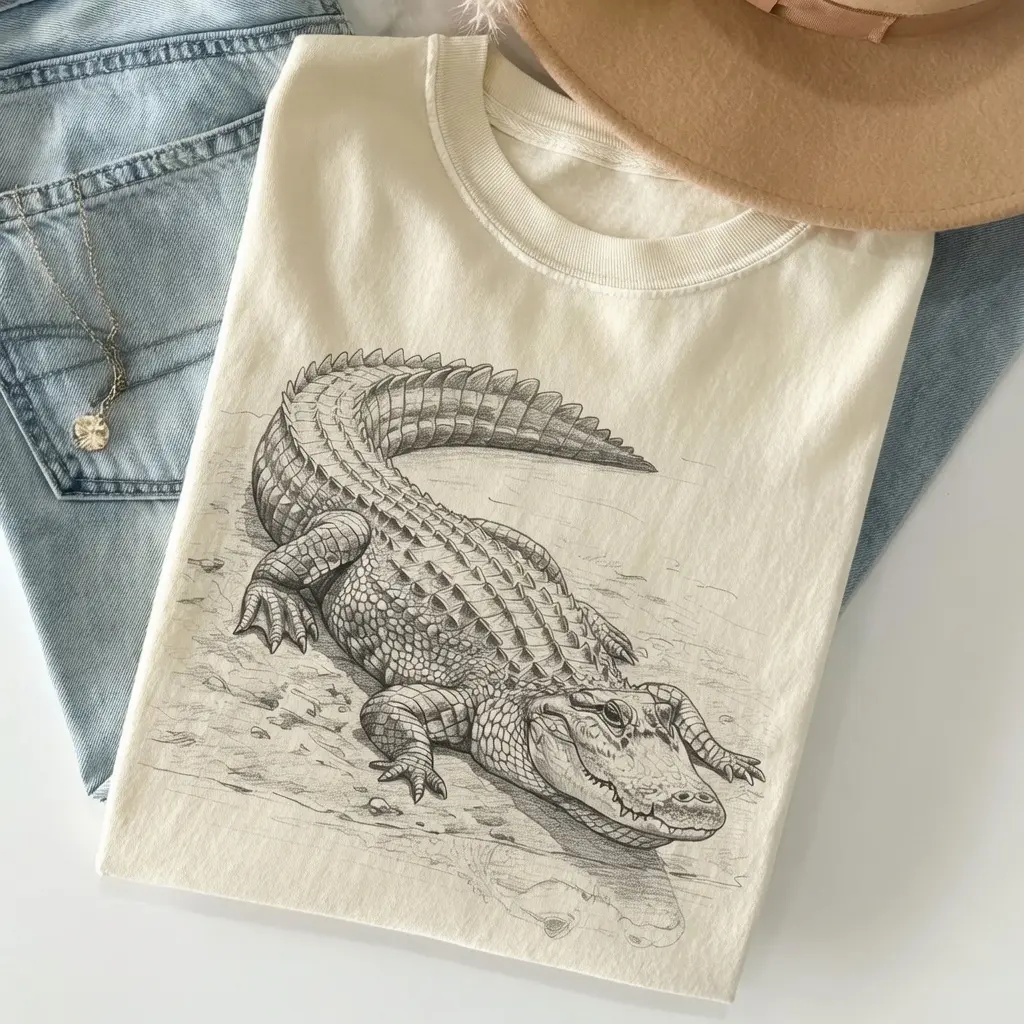 Vintage Alligator Graphic T-Shirt, Crocodile Y2K Tee, Wildlife Animal Shirt, Nature Lover Gift for Men & Women