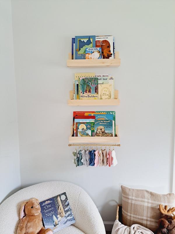 Headband Holder, Montessori Bookshelf, Bow holder for baby girl, Nursery shelves, Hair bow holder, Floating shelf, Bookshelves