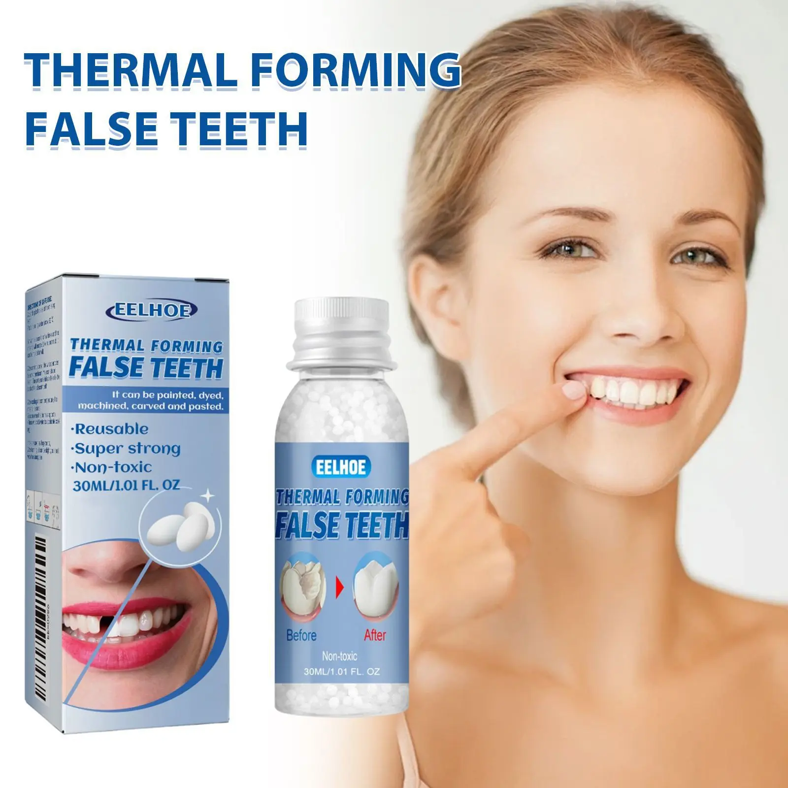 Moldable Dental Gel Dentures Temporary Fillings Cavities and Teeth Fillings Temporary Tooth Filling Denture Kit Oral false tooth fake Travel & Outdoor Use Gift Oral Gentle