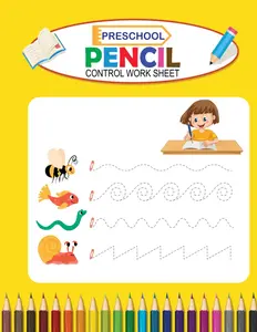 Preschool Pencil Control Worksheet: Trace, Draw, and Learn | A Workbook to Build Pencil Control for Little Hands.