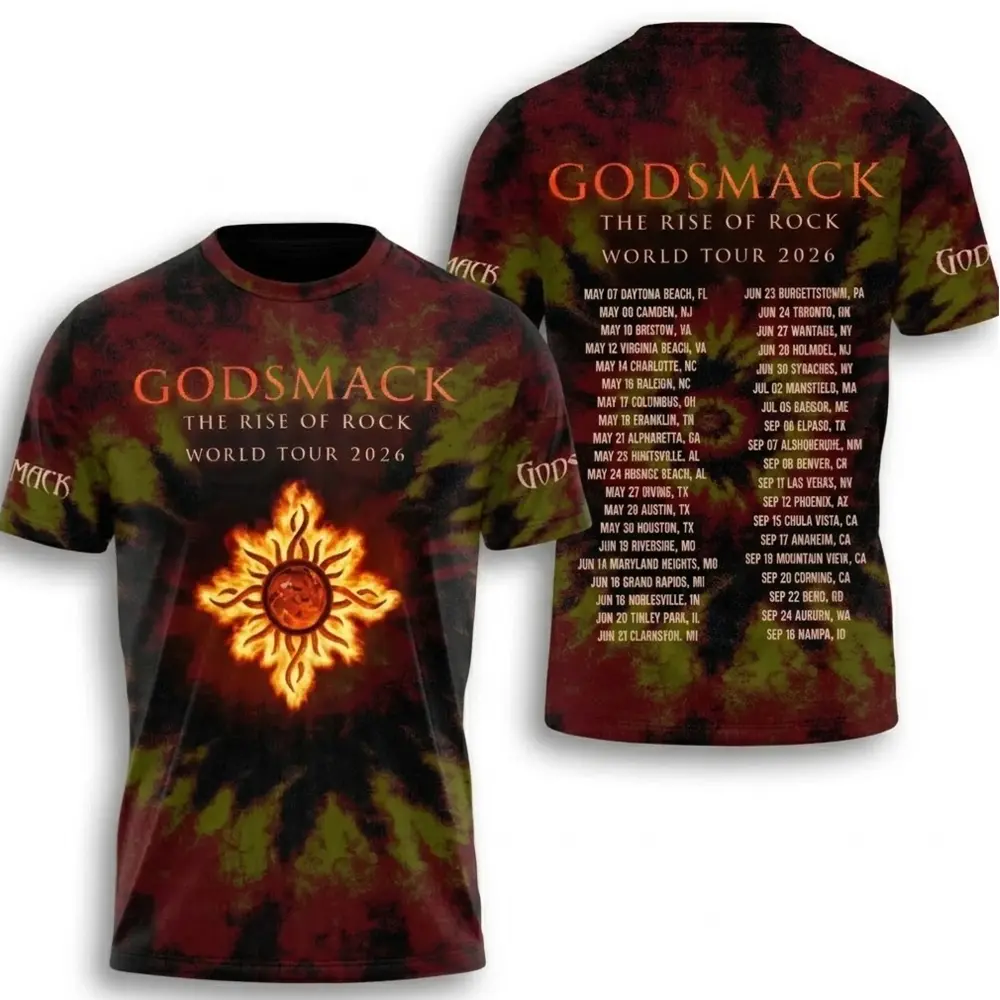 Women's Godsmack Concert Tour 3D Digital All Over Print Tshirt - Round Crew Neck, Short-Sleeve, Breathable Fabric, Fitted Cut, Casual Metal Fan Top, 5XL, All Seasons Basics, Everyday Wear HY1593