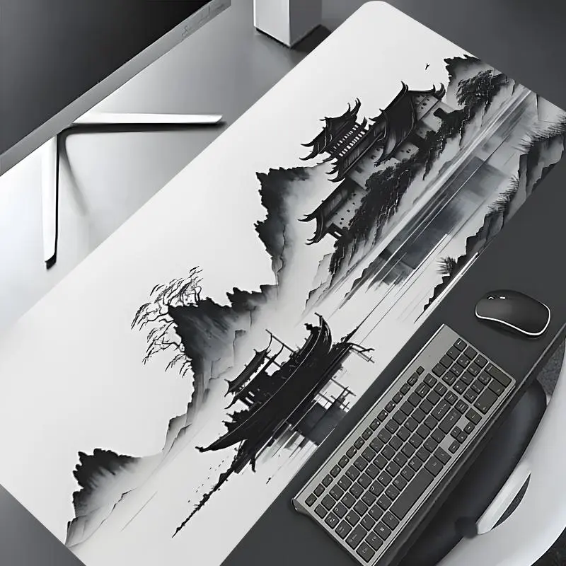 Landscape Pattern Mouse Pad, Rectangle Gaming Mouse Pad, Non-slip Rubber Base Mousepad, Office Desk Keyboard Mouse Mat for Home Office Game Room Desk, Computer Desk Accessories, Desk Gadgets