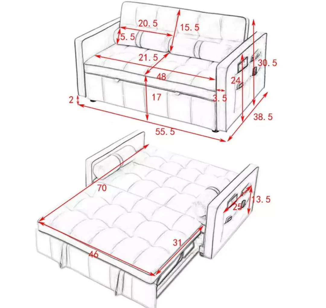 U-Shape Modular Sectional corduroy Couch suitable for living room furniture