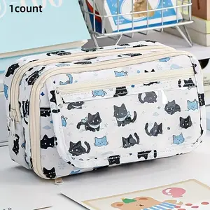 New Large Capacity Stationery Bag, Creative Simple Multifunctional Pencil Case, Cosmetic Storage Bag, Office Desk Organizer