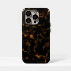Dark Amber Tortoise Shell Phone Case Compatible with for iPhone 17 16 15 14 13 12 Plus Pro Max phone cases ToughCase PolycarbonateCase PhoneProtection  StylishCase EverydayCarry MinimalDesign Shockproof Magnetic