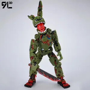 9L3D Printing Game series Green Rabbit Lucky13 Figure-Anime Dummy13 Multi-Jointed casual Poseable Model With Fans Cool Doll Toys