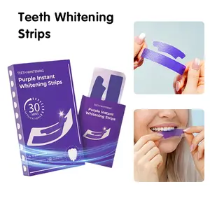 【14/28/42Pairs Purple Teeth Strips】Daily Use and Travel Oral Cleaning Strips and Brightening Patches - Refreshing and Non-Sensitive Teeth Strips, Whitens Teeth, Freshens Breath, Safely Removes Stains, Safe Teeth Cleaning, Oral Care