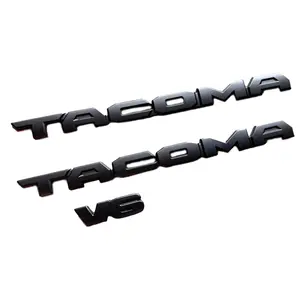 Plastic Blackout Emblem Overlays Fit for 2016-2023 Tacoma V6 Model Badge Overlay KIT with Strong Adhesive