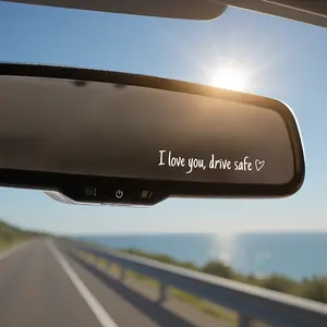 4PCS Car Mirror Stickers - “I Love You Drive Safe” Universal Vinyl Decal, Rearview Accessories & Gift for Women & Girls