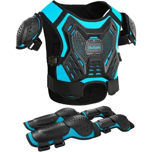 Kids Youth Dirt Bike Motocross Armor Protective Vest Suit Chest Back Knee Elbow Protection Gear for Cycling ATV