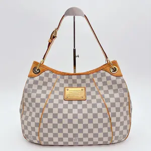 Pre-owned Louis Vuitton canvas Shoulder Bags Damier Azur Galliera PM