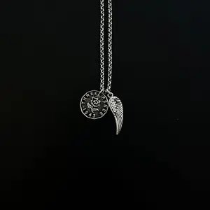 Fortune & Flight Necklace - Detailed Wing Design with Vintage-Inspired Coin, Symbolizing Destiny and Freedom