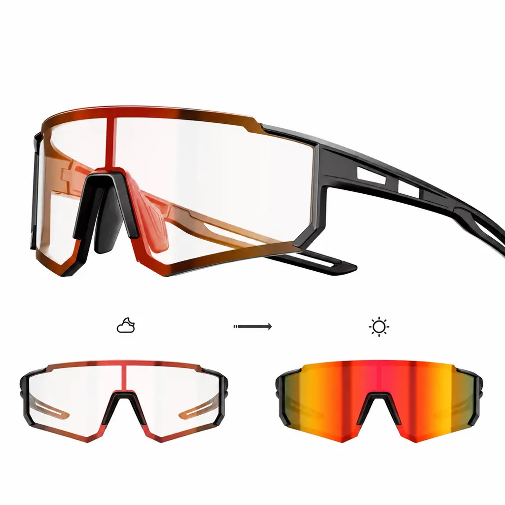 SCVCN Hot Photochromic Cycling Glasses Outdoor UV400 Protective MTB Bike Sunglasses Men Women Sports Bicycle Windproof Goggles