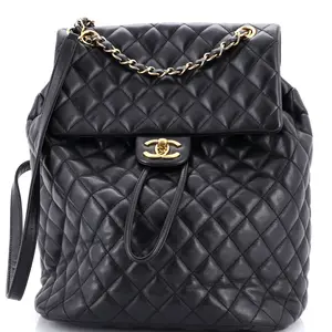 Pre-owned CHANEL Leather Backpacks Urban Spirit Backpack Quilted Lambskin Large by Rebag