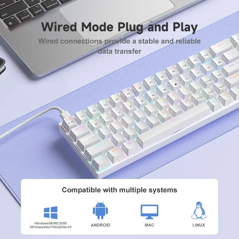 ZIFRIEND TK68 65% Mechanical Keyboard with RGB Lighting Hot