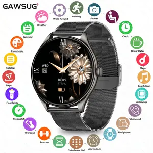 GAWSUG Premium Ultra-Thin Smart Watch: 1.46" HD Round Screen, Bluetooth Call & Fitness Tracker, IP68 Zinc Alloy Sport Watch for Men Women, Perfect Gift