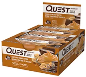 Quest Nutrition Chocolate Peanut Butter Bars 20g Protein 1g Sugar 5g Net Carb Gluten Free Keto Friendly 12 Count Protein Bars