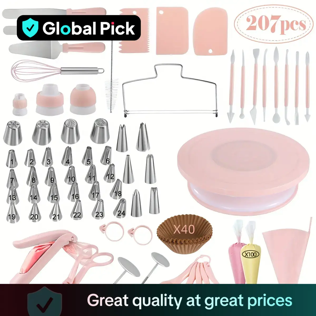 Cake Decorating Tool Set, 36/69/109/207pcs/set Cream Cake Decorations Supplies Pastry Decorating Tools, Baking Accessories for Baker, Kitchen Utensils