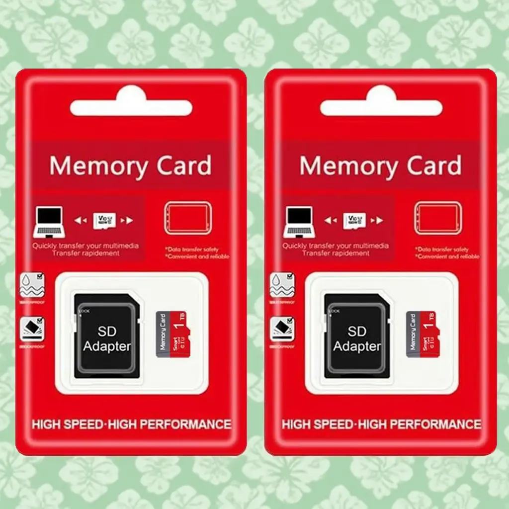 2-Pack × 1TB Micro SD card memory card - Compatible with phones, micro tf memory card with adapter audio and video devices, suitable for gaming PCS Microsd Card Sd Card Storage