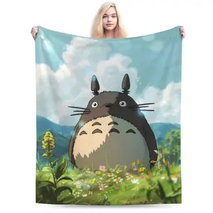 My Neighbor Totoro Blanket, Super Soft Anime Throw Blanket For Couch Sofa Bed, Cozy Lightweight Warm Flannel BlanketThanksgiving Father's Day Children's Day holiday gifts for family and children