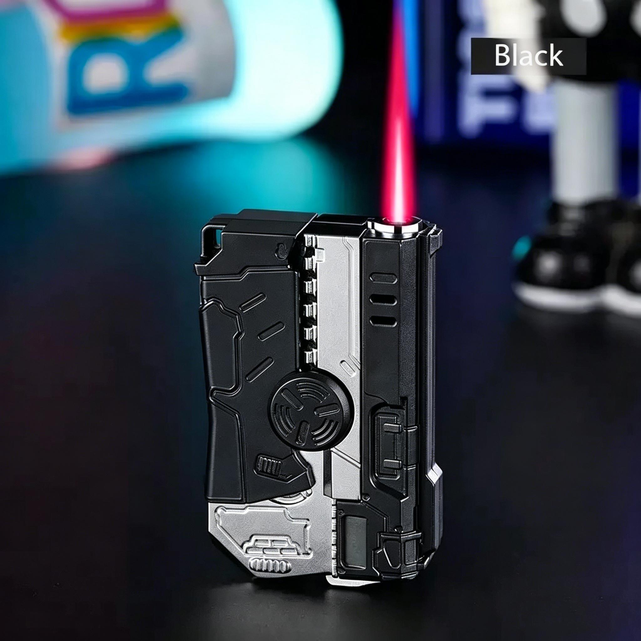 Creative Fingertip Rotating Lighter, Refillable Butane Torch Lighter, Windproof Jet Flame Lighter for Cooking, Camping, BBQ (Butane Not Included) Creative Fingertip Rotating Lighter, Refillable Butane Torch Lighter, Windproof Jet Flame Lighter for Cooking, Camping, BBQ (Butane Not Included)
