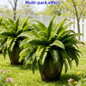 4-Pack Luxurious Boston Fern Artificial Plants, 24-Leaf Realistic Greenery, Ideal for Indoor/outdoor Decor, Wedding, Hotel, Garden, Photography