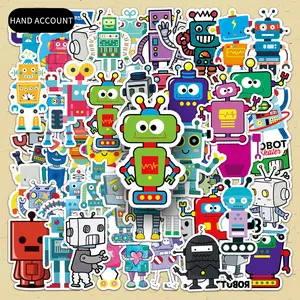 Robot Pattern Sticker, 51pcs/set Creative Cartoon Robot Sticker, DIY Decorative Sticker for Scrapbooking, Journaling, Gift Wrapping