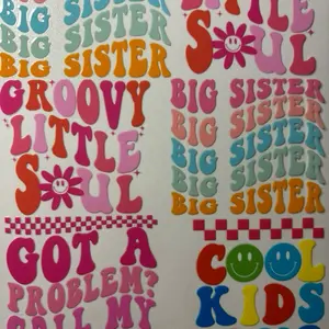 Big Sister Themed A5 Book Cover Decal