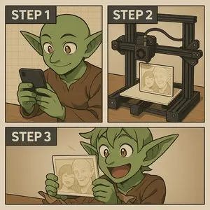 Custom 3D Lithophane from Your Photo – Personalized Home Decor Gift