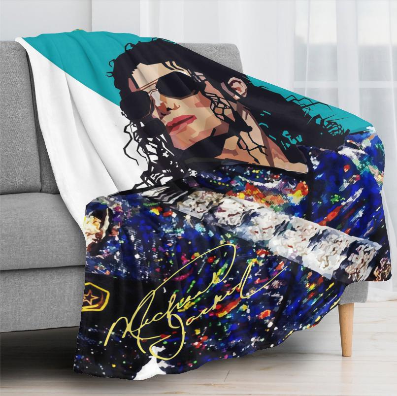 Vintage Michael Jackson Printed Flannel Blanket - Premium Soft Warm Throw Blanket with Iconic "King of Pop" Design, Ideal Gift for MJ Enthusiasts Vintage Michael Jackson Printed Flannel Blanket - Premium Soft Warm Throw Blanket with Iconic "King of Pop" Design, Ideal Gift for MJ Enthusiasts