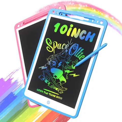 10-inch LCD Writing Board - Lightweight BPA-Free Bright Rainbow Colors Toy Tablet with Plastic Pen, Glare-Free Erasable Portable Interactive Board, Back to School Learning Tool, Cool Gifts for Kids Children's Day Kids Toys