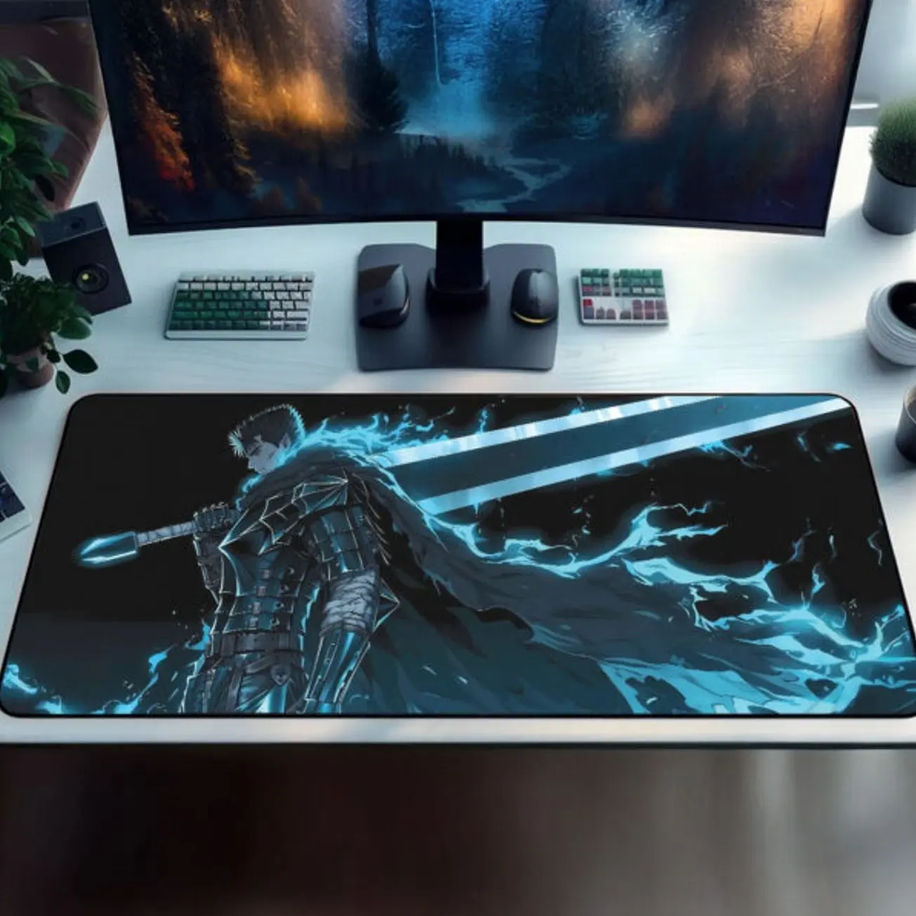 Berserk Guts Blue Flame Dragonslayer Mouse Mat