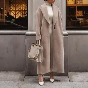 Cozy Long Sleeve Faux Fur Coat for Women Tops Womenswear Chic Winter