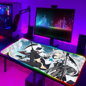 Game Azur Lane Mouse Pad Gaming Rgb Mousepad Backlit Keyboard Gamer Girl Xxl Laptop Mat Table Pads Deskpad