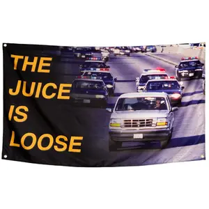 The Juice is Loose Flag OJ Simpson 3x5 ft Wall Tapestry, Polyester Poster for College Dorm Room Man Cave Frat, Fade Resistant Indoor Outdoor Decor