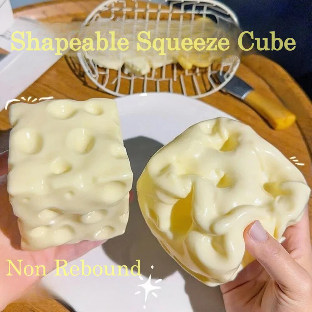 Handmade Coconut Oil Cheese Moldable Squishy, Non-Rebound Pinch Stress Relief Fidget Toy, Plastic Decompression Ball