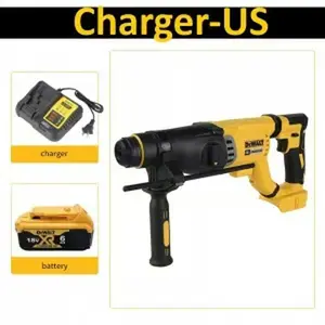 Dewalt-Compatible Cordless Rotary Hammer Drill Kit, for DIY Home Renovation, Concrete Wall & Brick Drilling, with US Charger & Battery hex impact driver